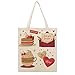 Grand Sacs de Courses Shopping Personnalisé Sac Fourre-Tout en Toile Imprimé pour Femme Quotidien Gâteau Cadeau Saint Valentin