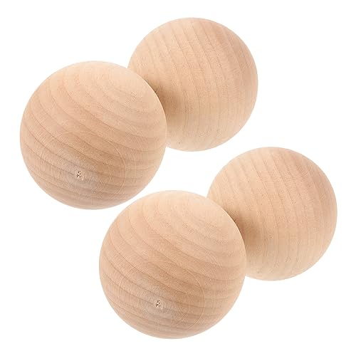 Happyyami 4stücke Holz Boccia Kugeln Junge Mädchen Freizeit Sport Boccia Holz Rollbälle Garten Spielzeug