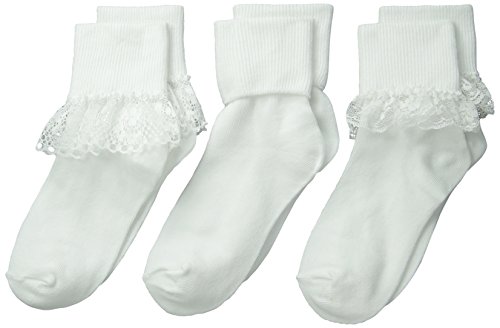 Trimfit Big Girls' Lace Wardrobe On Single Cuff Socks (Pack of 3)