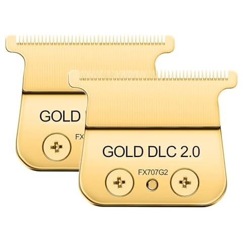 2PCS Trimmer Replacement Blade for BaByliss PRO Trimmer FX787 & FX726,DLC 2.0 Blades Compatible with BaByliss Barberology Trimmer Blades,GOLD Cover