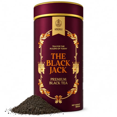 Image of Hindraj The Black Jack Classic Black Tea Loose Leaves 180 g Strong Kadak Chai Blend Organic, Rich Aroma, Great Daily Chai for Tea Lovers