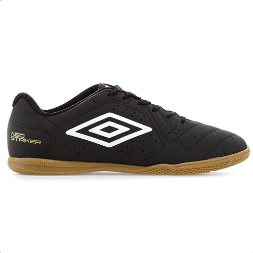 Chuteira Futsal, Neo Striker, Umbro, Masculina, Preto/Dourado/Branco, 38