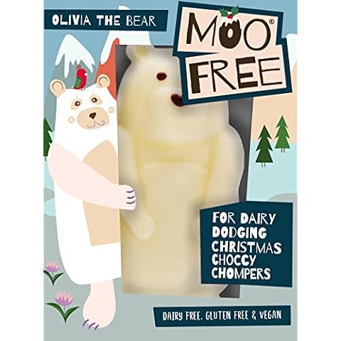 Moo Free Olivia the Winter Polar Bear - Dairy Free Vegan White Chocolate (80g x 1) Cover