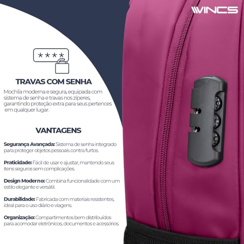 Mochila Masculina Reforçada Executiva Grande Mochila para Notebook Trabalho Viagem Escola com Cabo d