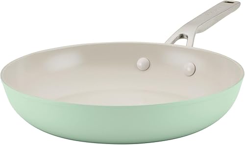 Miniatura 8 de KitchenAid Juego de ollas y sartenes antiadherentes de cerámica anodizada dura, 9 piezas - Pistacho