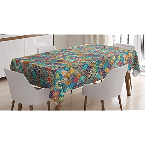 ABAKUHAUS Moroccan Tablecloth with Oriental Motifs Cover
