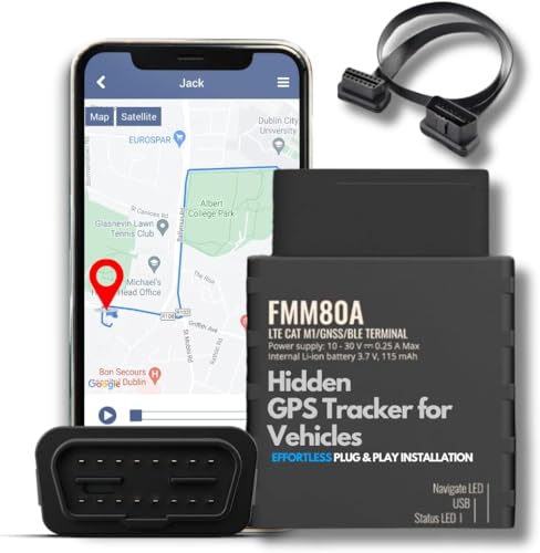 Transpoco Hidden GPS Tracker for Vehicles -Easy Install,Battery Connected - 4G LTE Hidden Mini OBD Car Tracker Device, ideal for Vans,Trucks,Bikes or any types of Cars. with 30 Days Trial Subscription