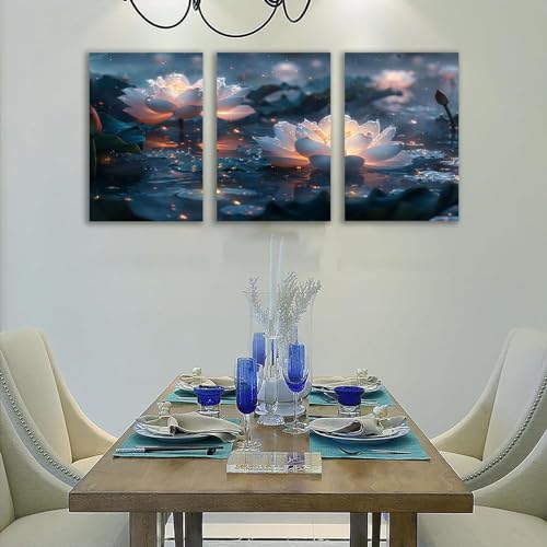 Décoration murale moderne haut de gamme triptyque turquoise - 3