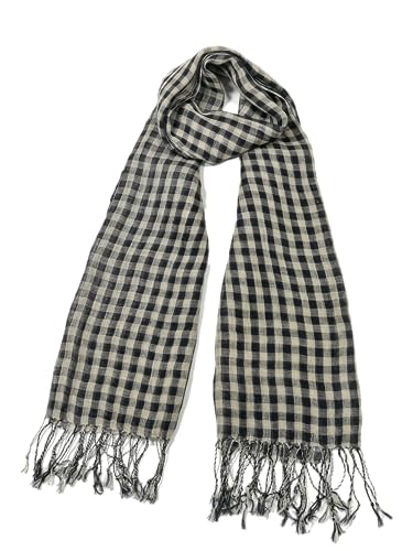 Image of Shanlin Unisex Natural Color 100% Linen Scarves for Men and Women