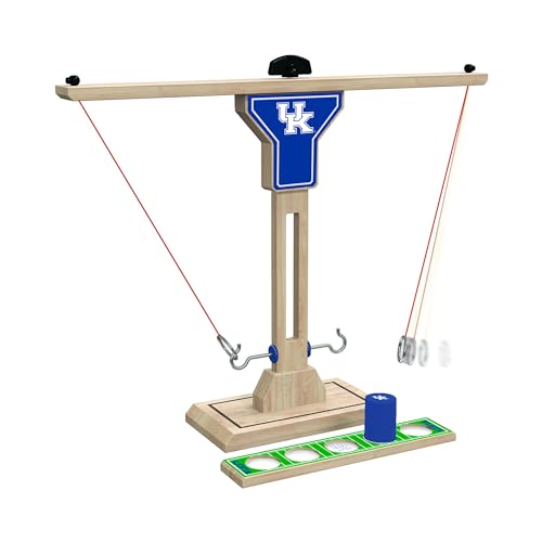 Wild Sports NCAA Kentucky Wildcats Wooden Ring Swing Battle - Head-to-Head Ring Toss Hook & Ring Game for College Football Fans