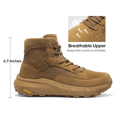 NORTIV 8 Men's Lightweight Casual Work Boots Leather Military Outdoor Hiking Motorcycle Combat Boots Commando4