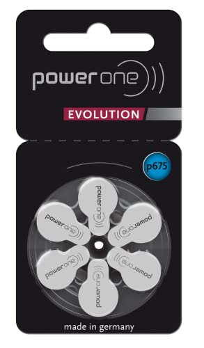 Power One Evolution Size 675 Hearing Aid Batteries, 60 p675 Batteries. Local Battery Keychain Battery Holder Included