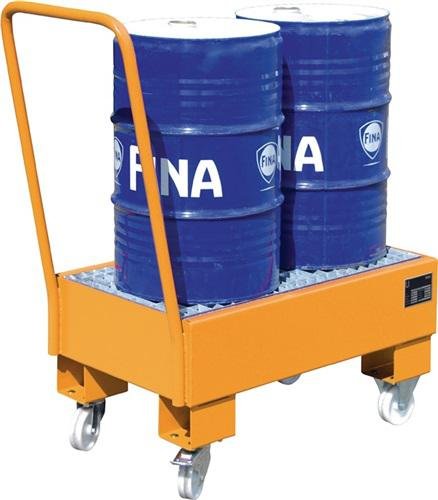 Bauer GmbH Auffangwanne fahrbar, orange für 2x60l Fässer stehend L800xB500xH415mm