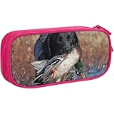 筆箱ーズ アニメペンケース アヒル狩り ラブラドール 犬 クール ブラック 子犬 動物 鉛筆バッグ 学生用 社会人用 多機能 ブラック 文房具袋 かわいい 小物入れ 収納ポーチ 文具ケース 文房具用