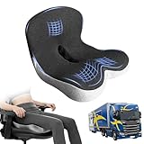 kowptyy Trucker seat Cushions for Long Sitting, Office Chair Seat Cushions for Office Chair with L-Shaped Ergonomic Design, Memory Foam Chair Cushion for Long Sitting Office Worker(Black Gray)