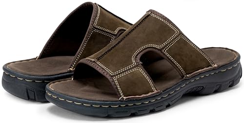 Image of JOUSEN Men's Sandals Outdoor Open Toe Water Beach Sandal Leather Sport Sandal