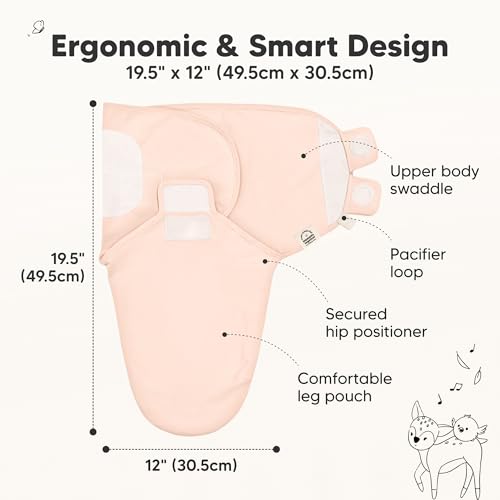 Image of 3-Pack Organic Baby Swaddle Sleep Sacks - Swaddles for Newborns, Infant 0-3 Months, Baby Girls, Boys, Soft & Snug Newborn Sleep Sack, Nursery Swaddling Blankets (Angelic, XS)