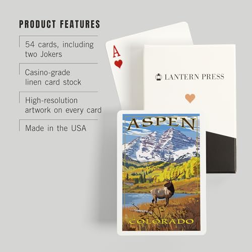 52 Cartas de Poker Lantern Press Aspen Colorado miniatura 3