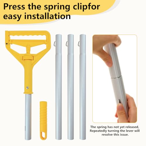Image of 60 Inch Industrial Mop Handle Commercial mop Handle Heavy Duty Industrial mop Bucket mop Handles Heavy Duty Commercial mop Head Replacement and Handles mop Stick Replacement Mop Stick