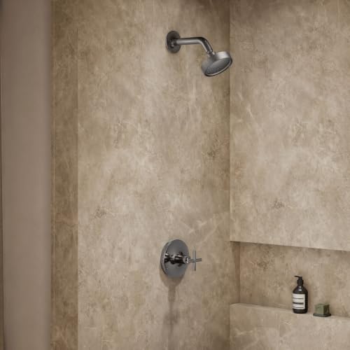 KOHLER TS14422-3G-TT Purist Rite-Temp Shower Trim Kit con manija cruzada 1.75 Gpm, Titanio vibrante miniatura 2