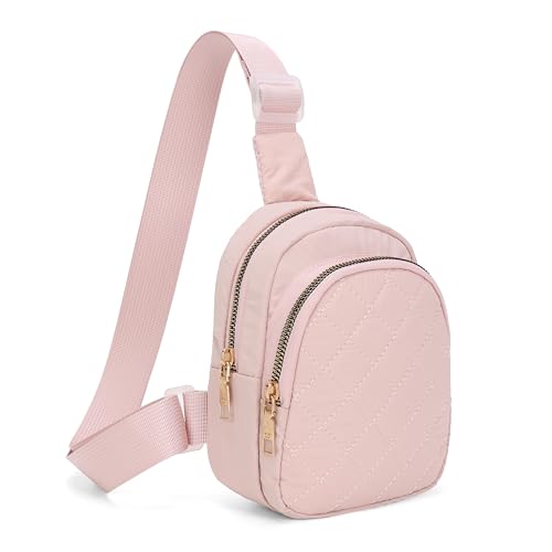 Small Crossbody Bags for Women Travel,Hiking Sling Bag for Men (Pink, Mini)