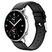 Produktbild MoKo Armband Kompatibel mit Amazfit Bip 6/5/Balance 2/1/GTR 4/3/3 Pro/2/2e/GTR 47mm/Stratos 3/2/Cheetah Round/Pro, 22mm Hybrid Leder Silikon Ersatzarmband Uhrenarmband für Herren Damen, Schwarz