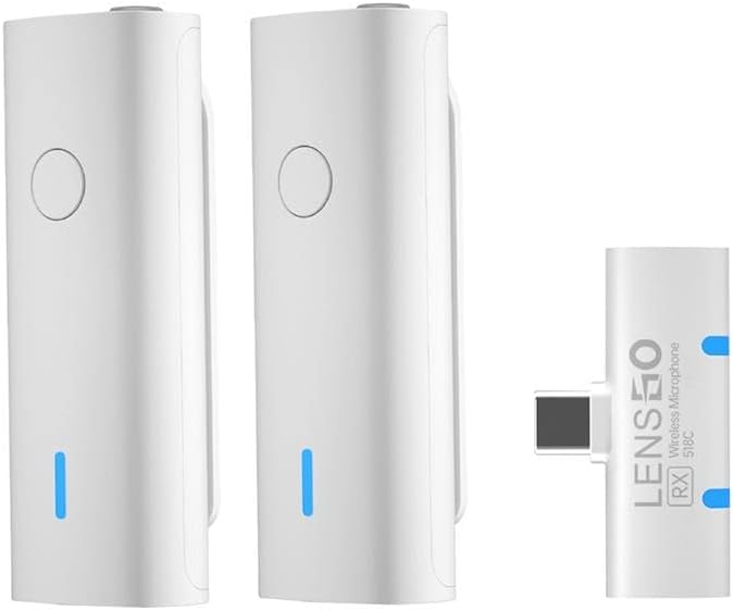 LENSGO 518C 2.4G Wireless Microphone Transmitter Receiver for Smartphone iPhone (Android Type-C)