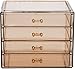 Sorbus Clear Cosmetics Makeup Organizer - Space Saving Jewelry & Make Up Organizers and Storage Display - Stylish Makeup Organizer for Vanity & Bathroom Organization (4 Medium Drawers) [Bronze Glow]