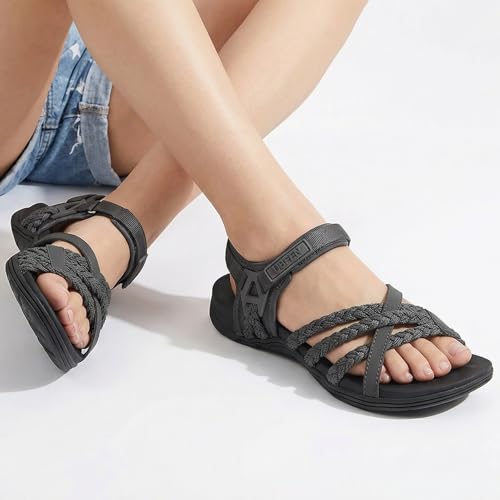 Image of UBFEN Womens Hiking Sandals Outdoors Water Sport Arch Support | Comfortable Adjustable Ankle Strap, Lightweight Suitable for Beach, Travel, Golf and Daily Wear
