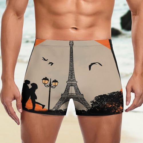 Maillot de bain slip pour homme imprimé Tour Eiffel