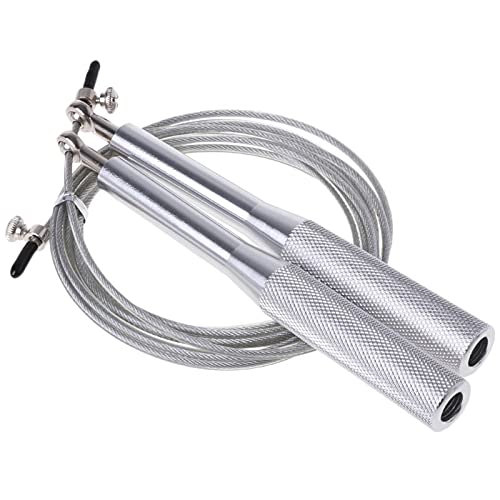 XIANGFATS Skakanka Speed ​​Jump Liny Stalowy drut 360 ° Łożysko Pomijanie liny Siłownia Trening Regulowany Skok Lina, Sport i rozrywka (Color : Silver)
