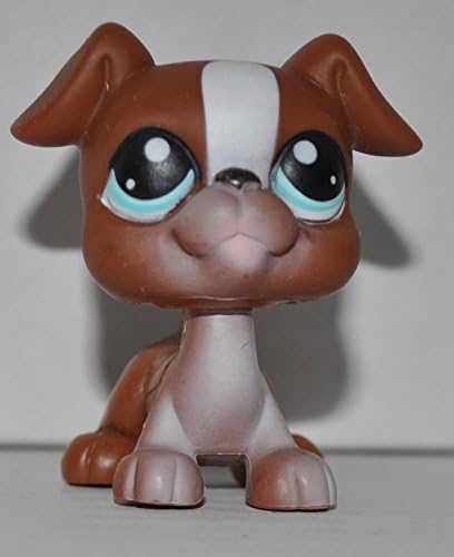 Boxer #83 (Brown, White Accents, Blue Eyes) - Littlest Pet Shop (Retired) Collector Toy - LPS Collectible Replacement Single Figure - Loose (OOP Out of Package & Print) image 3
