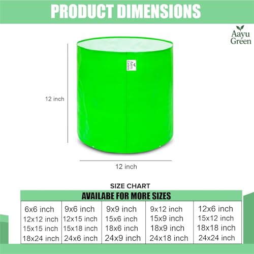 Image of Grow Bag UV Protected 260 GSM | HDPE Grow Bags for Plants | Heavy Duty Green Garden Plant Grow Bag with Drainage Holes | Reusable Vegetable Grow Bag for Terrace Gardening (2, 12X12 INCH)