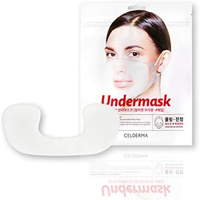 CELDERMA Undermask Pack hydrogel facial mask to wear under mask, anti maskne cover, mascne treatment [1 Pack x 4 sheets]