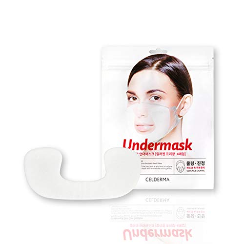 Celderma Undermask Pack Hydrogel Facial Mask To Wear Under Mask, Anti Maskne Cover, Mascne Treatment [1 Pack X 4 Sheets] #TOP1