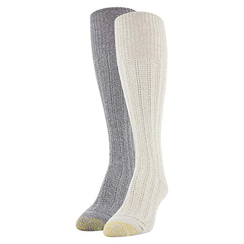 Gold Toe Women's Eco Tuckstitch Knee Highs, Oatmeal, Grey, Medium #TOP24