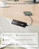 JUMMICO Höhenverstellbarer Schreibtisch 140 x 60 cm, USB-A-Anschluss – Ansicht 4