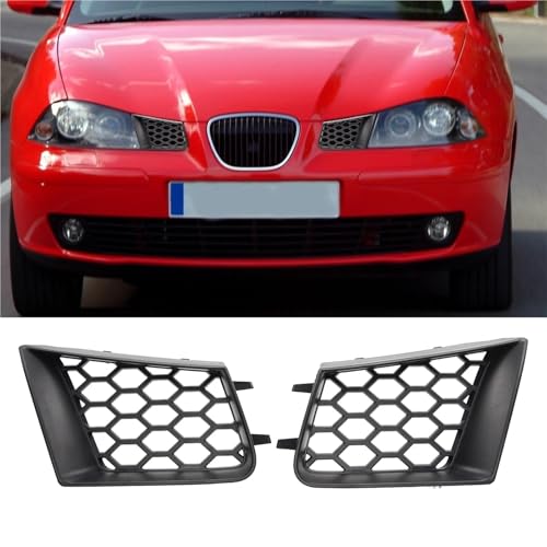 Rejilla de salida de aire delantera para Seat Ibiza 2002-2009 negra mate 3