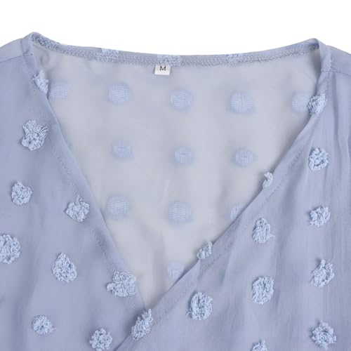 Image of Womens Summer Open Front Half Sleeve Lightweight Swiss Dots Cardigan Loose Kimono Sheer Beach Cover Up