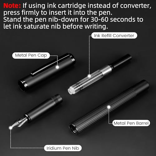 Image of JINHAO Fountain Pen Extra Fine Nib, Includes Ink Cartridges & Converter, Perfect Weight, Optimal Flow, No Skips