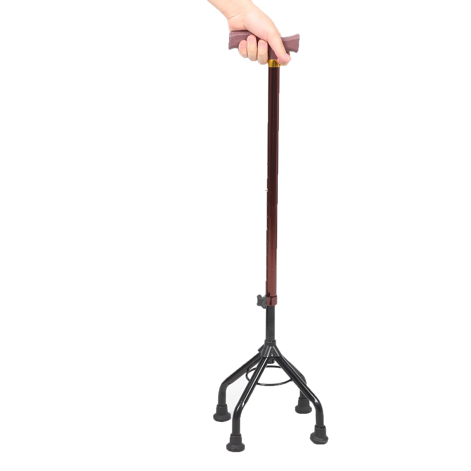 Bastone Da Passeggio Regolabile Staccabile in Alluminio Leggero 4 Piedi Antiscivolo Per Anziani Supporto Stabile Per Escursionismo e Passeggiate All’aperto