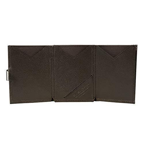 Trifold Leather Wallet w/RFID in Chess & Stainless Steel Locking Clip3