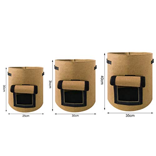 Bolsos de Cultivo de Patata Jardín Tomate Planta Bolsa Tela Saco Spuds Potes de raíz Potes Vegetal Jardín Hidratante Vertical Jardín (Color : Yellow 35x40cm(7Gal), Size : 5 Pcs)