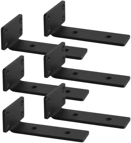 6 Piezas Soporte Estanteria Pared Escuadras Para Estanterias Negro,15cm