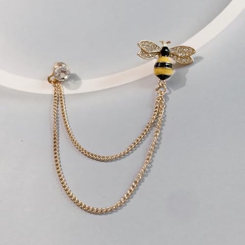 Image of women's chain brooch tassel chain rhinestone zircon brooch is suitable for women's metal chain clothing accessories, jewelry, gifts, and various holiday accessories