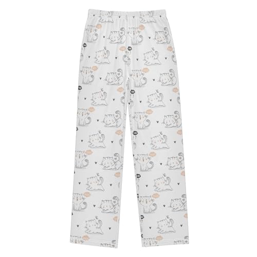 Cartoon Kitty Cats Boys Pants for Kids Jogger Pants with Pockets S-XL