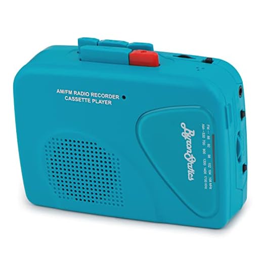 Byron Statics Cassette Player FM Am Radio Walkman Portable Cassette Converter Automatic Stop System Protect Cassette Tape Mic Recorder 2 AA Battery or USB Power Supply Belt clip with Headphone, Teal