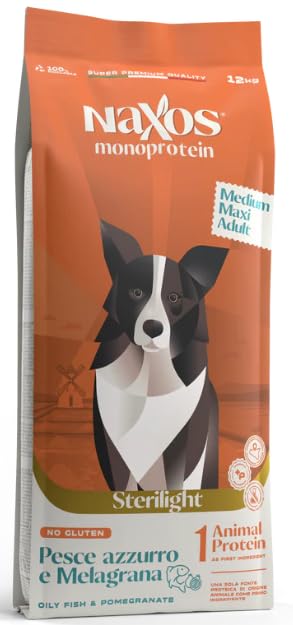 NAXOS STERILIGHT PESCE AZZURRO E MELAGRANA 12 Kg MONOPROTEICO AL PESCE