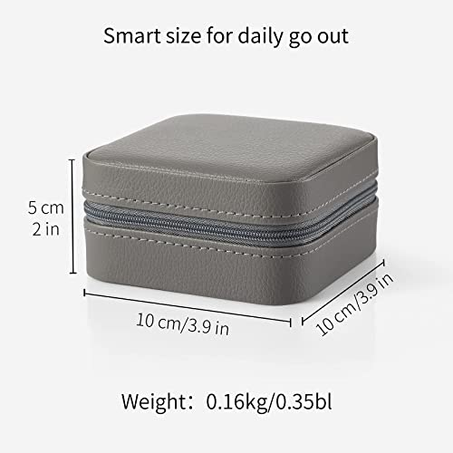 Vlando Pu Leather Small Jewelry Travel Organizer, Travel Jewelry Case For Ring, Mini Jewelry Box For Earring, Necklace, Bracelet - Grey #TOP27
