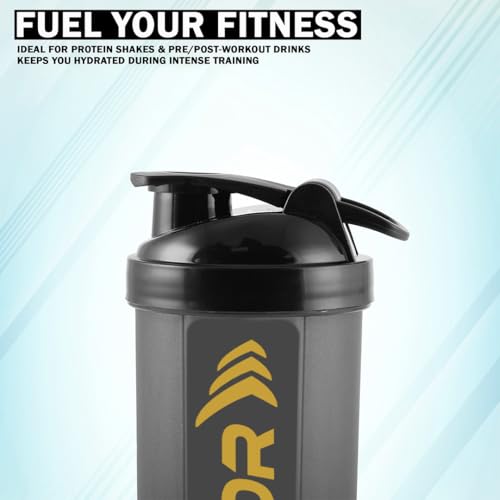 Image of Mayor 700ml Gym Protein Shaker Bottle with Mixing Ball | BPA Free & Leak Proof (Black)